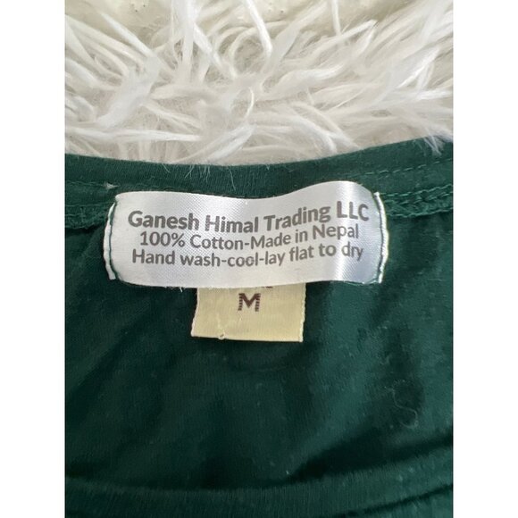 GANESH HIMAL Trading 100% Cotton Made In Nepal Floral Applique Dress Size Medium - Picture 2 of 5